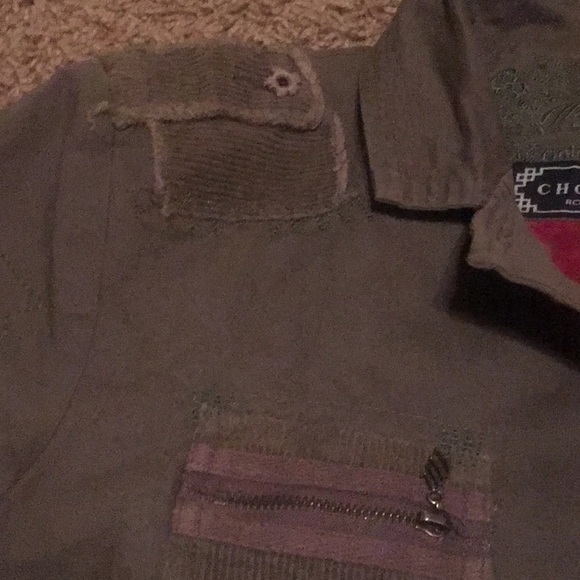 Chopin Roma blazer kaki green with fuchsia inside - Picture 4 of 8